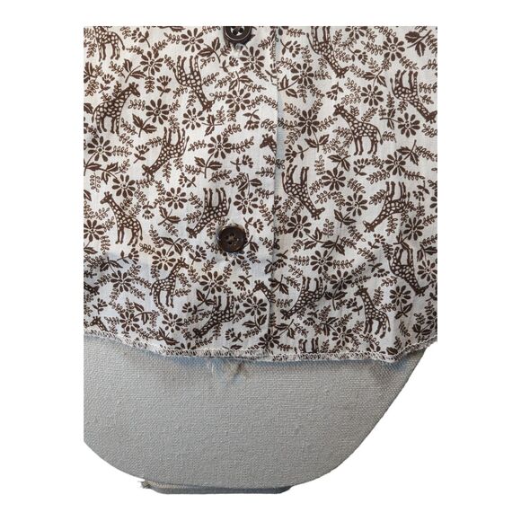 Vintage Ship'n Shore Dickie Collar & Wrist Cuffs Giraffes Flowers Brown & Cream - Picture 4 of 15